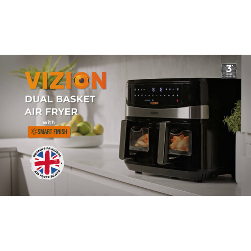 Tower T17100 Vortx Vizion 9L Dual Basket Air Fryer With Digital Control ...